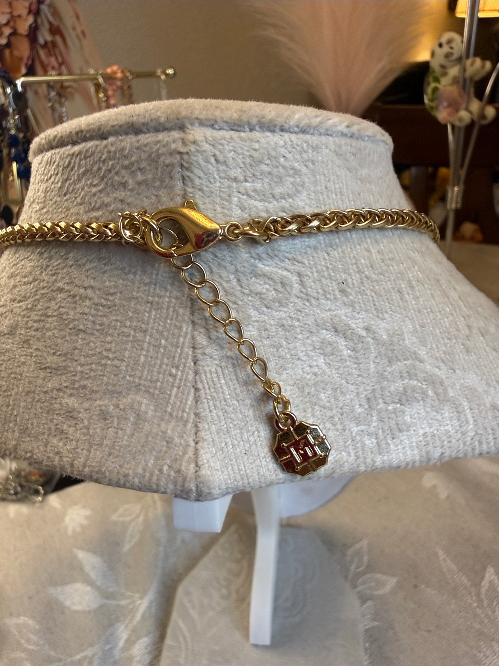Monet Gold-Tone Necklace with Black Faceted Stones - Picture 2 of 3